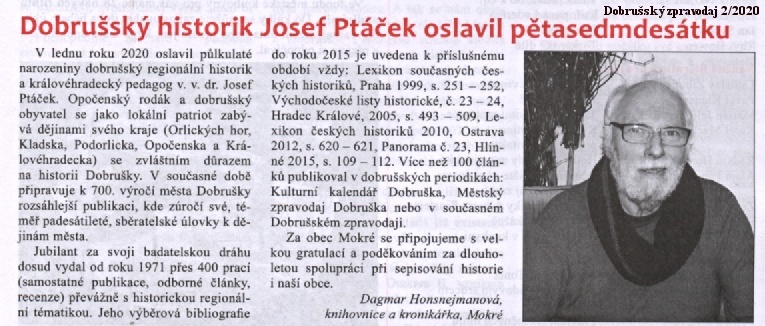 Dobrušský zpravodaj únor 2020 - Jubilant Dr. Josef Ptáček.jpg