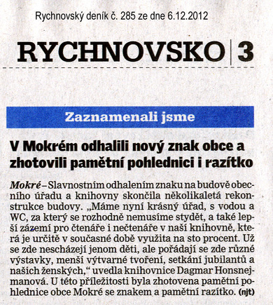 Rychnovský deník 6.12.2012