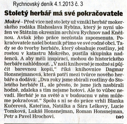 Rychnovský deník 4.1.2013 Herbář