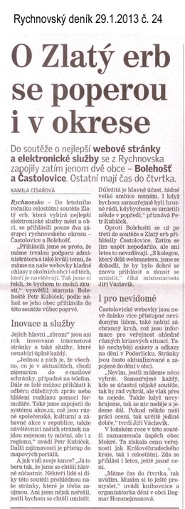 Rychnovský deník 29.1.2013