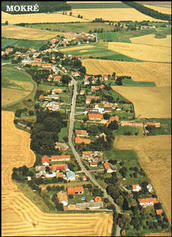 Letecký snímek obce Mokré